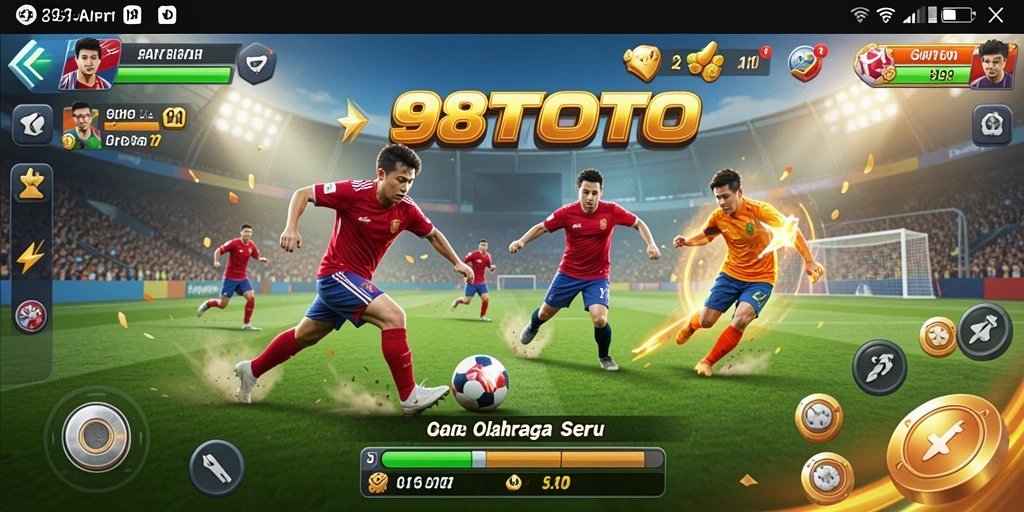 Screenshot utama 98TOTO menampilkan aksi seru dalam permainan olahraga.