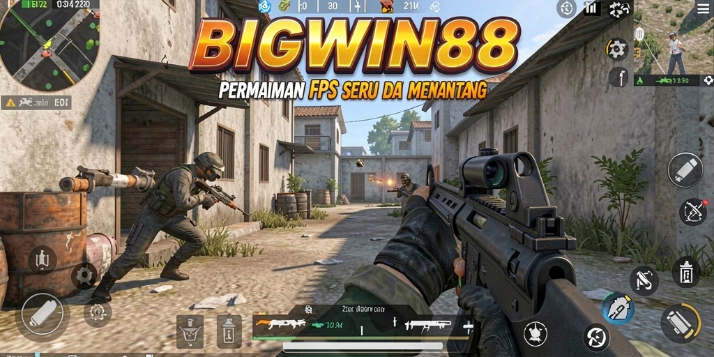 Tampilan gameplay menembak dalam BIGWIN88 yang mendebarkan.