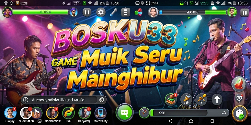 Tampilan gameplay seru BOSKU33 dengan berbagai lagu.