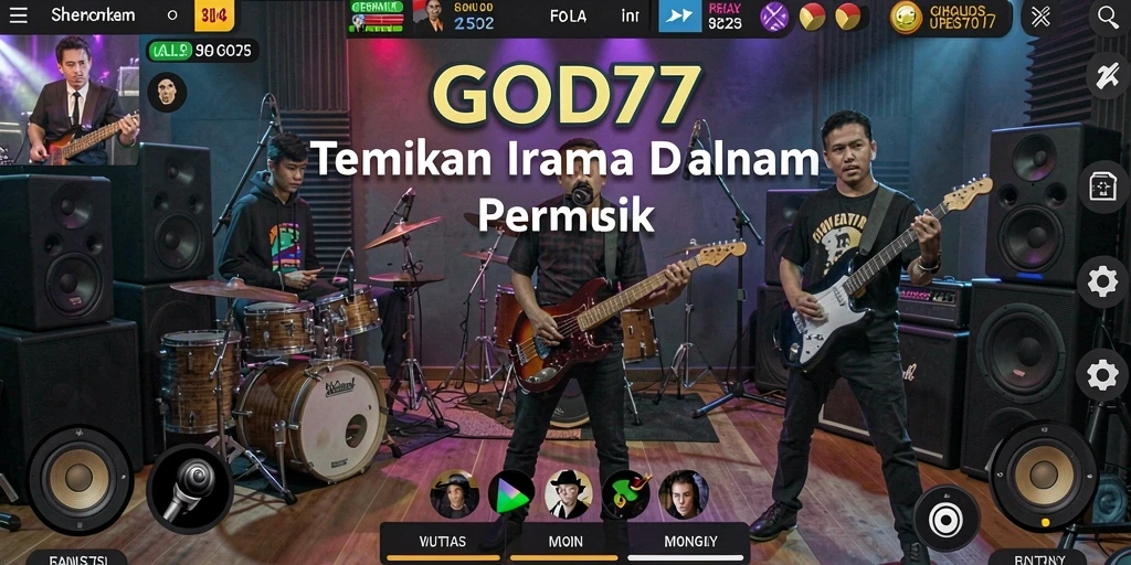 Screenshot utama GOD77 menunjukkan pemain asyik menikmati permainan musik.