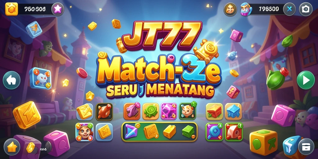 Tangkapan layar JT777 menunjukkan gameplay Match-3 yang menyenangkan.