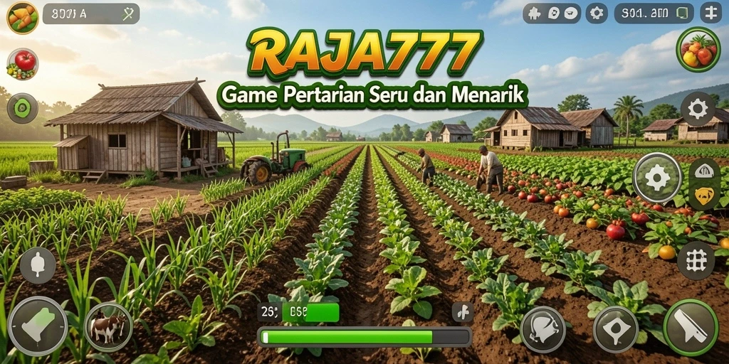 Tampilan menarik dari gameplay <strong>RAJA777</strong> saat bertani dan merawat tanaman.